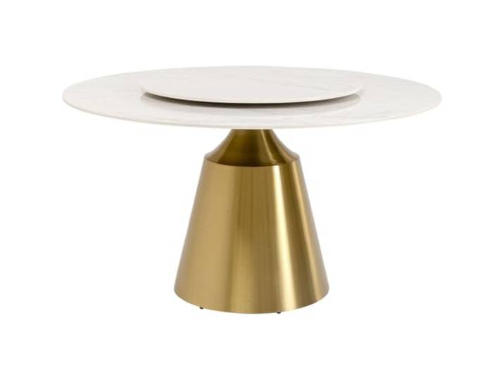 Kare Design Tafel Lucia, 135 cm, wit en goud