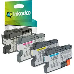 Inkadoo, Druckerpatrone, Druckerpatronen kompatibel mit Brother LC-3239XLY Tintenpatrone LC3239 XL Y