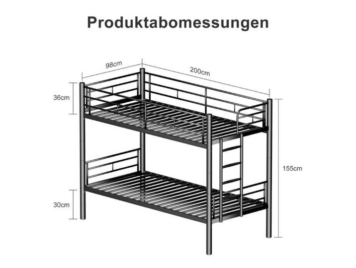 lit superpose Enfants 90x200cm Bunk Bed Kids avec balustrade de sécurité Remodelable à 2 lits simples Lit superposé avec sommier