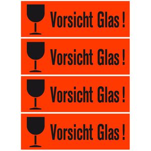 Herma Hinweisetiketten 6750, Vorsicht Glas, 39 x 118mm, selbstklebend, 1.000 Stück