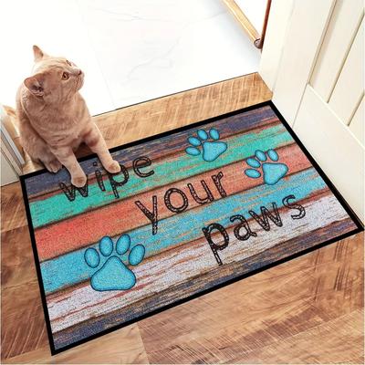 Inspired Finds Cat Paw Print Absorbent Doormat Non Slip Washable Kitchen Entrance Rug heart Paw Design 31.50x47.24in