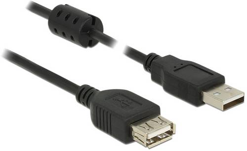 Delock USB-Kabel USB 2.0 USB-A Stecker, USB-A Buchse 2.00m Schwarz 84885