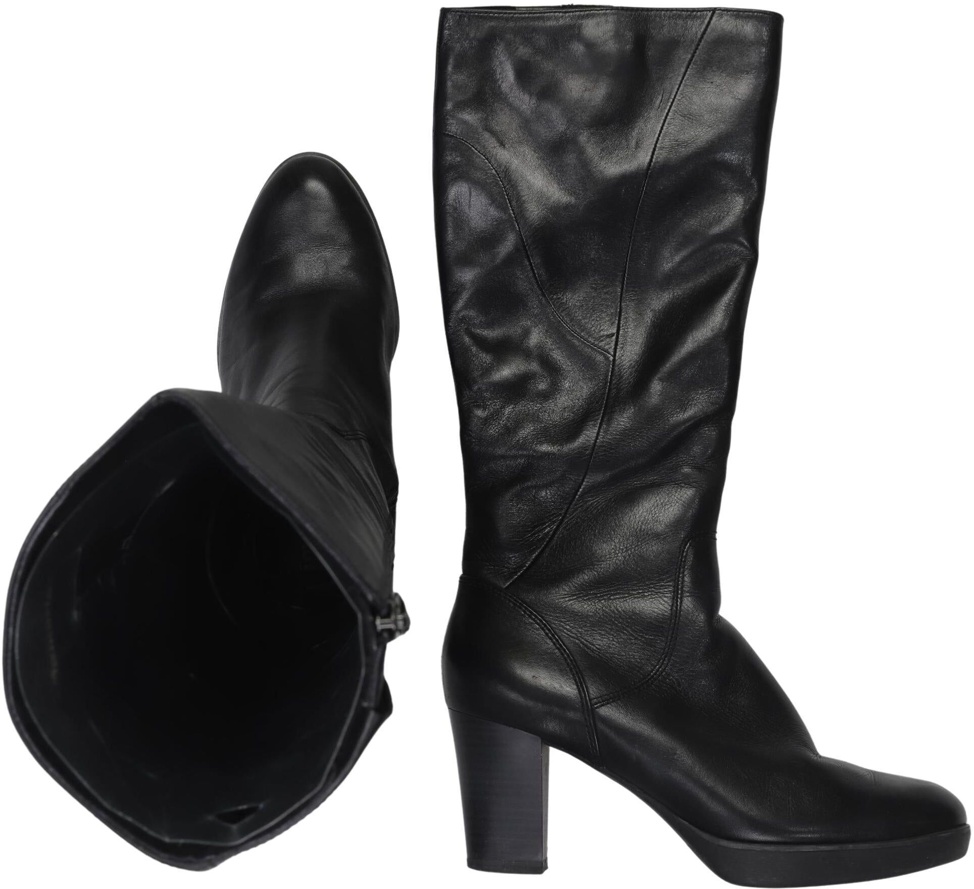 Tamaris Damen Stiefel, Schwarz, Gr. EU 38, Leder - Second Hand