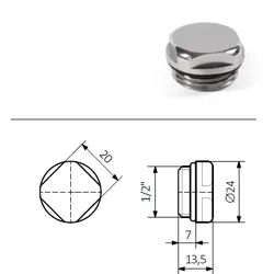 Terma Heizkörper-Stopfen, chrom, 1/2" TGIKCR001