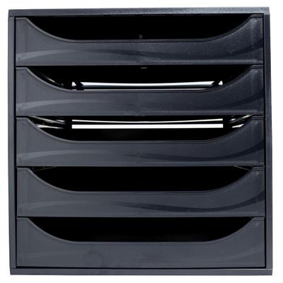 Exacompta 229014D ECOBOX Schubladenbox mit 5 Schubladen - Schwarz