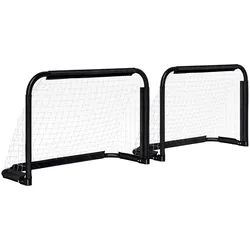 HOMCOM HOMCOM Fußballtor 2er Set Klappbar Fussballtore mit Metallrahmen 90x36x60 cm