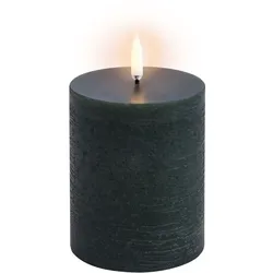 Uyuni LED Stumpenkerze 7,8x10cm rustic pine green