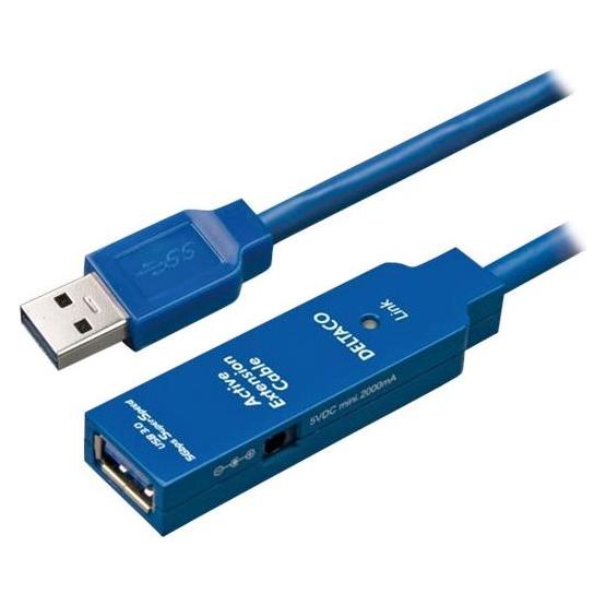 Deltaco USB3-1001 USB cable USB 3.2 Gen 1 (3.1 Gen 1) USB A Black (3 m, USB 3.2 Gen 1) (USB3-1001)