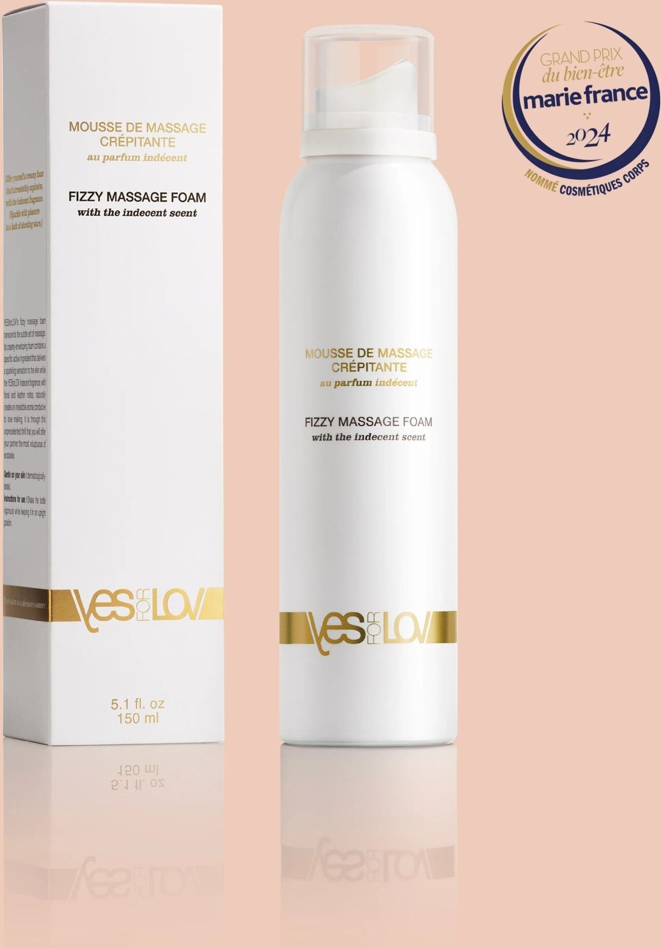 YES for LOV Mousse de Massage Crépitante au Parfum Indécent - 150 ml