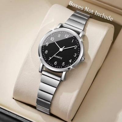 Fusion Finds Ultra Thin Women's Quartz Watch With Stainless Steel Strap Minimalist Ladies Dress Watch black