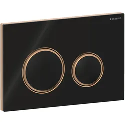 Geberit Sigma50 Betätigungsplatte für 2-Mengen-Spülung, Metallfarbe rotgold, rund, 115.650.SJ.1, Farbe: rotgold / schwarz