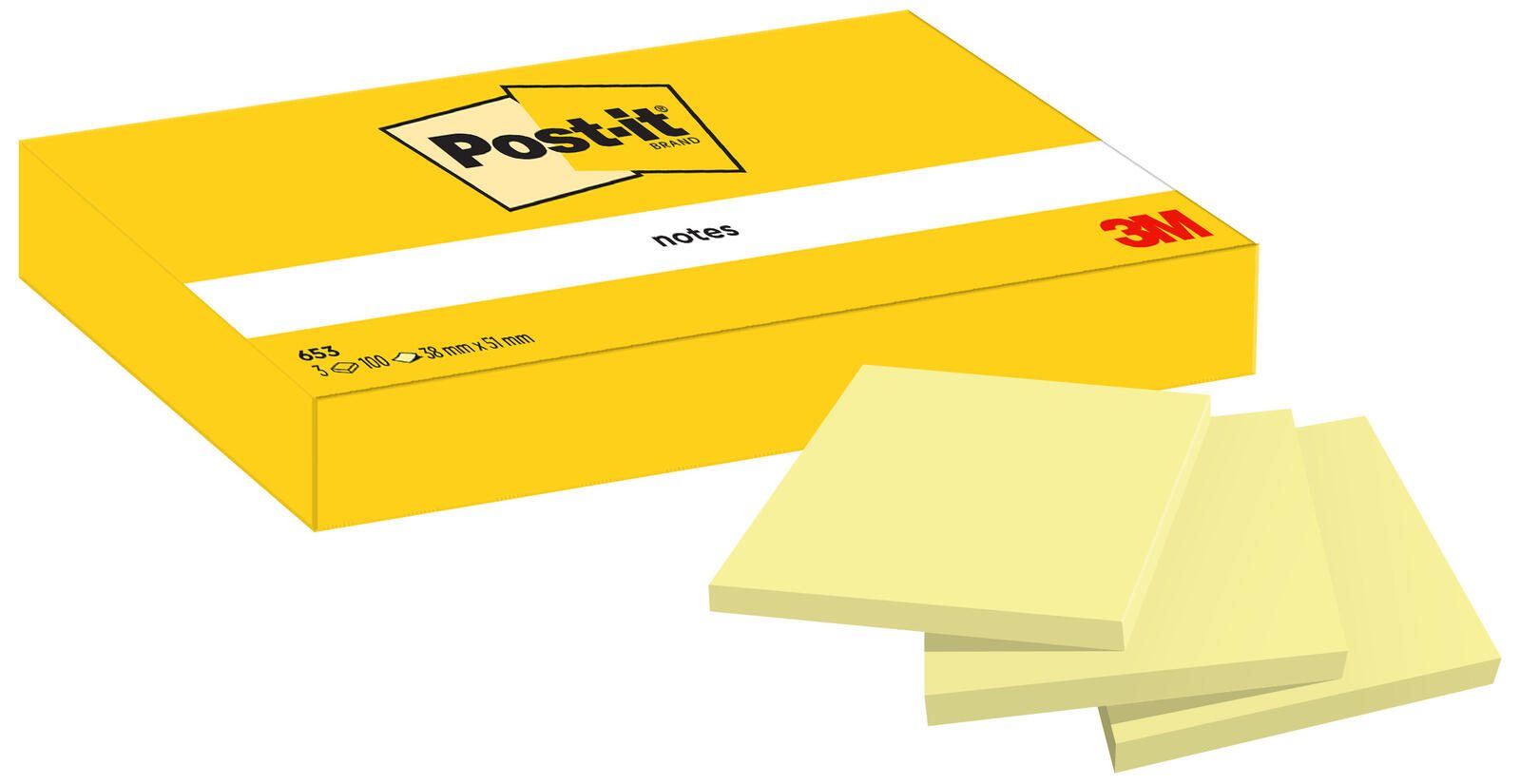 Post-it® Haftnotizen, gelb, 100 Blatt 653