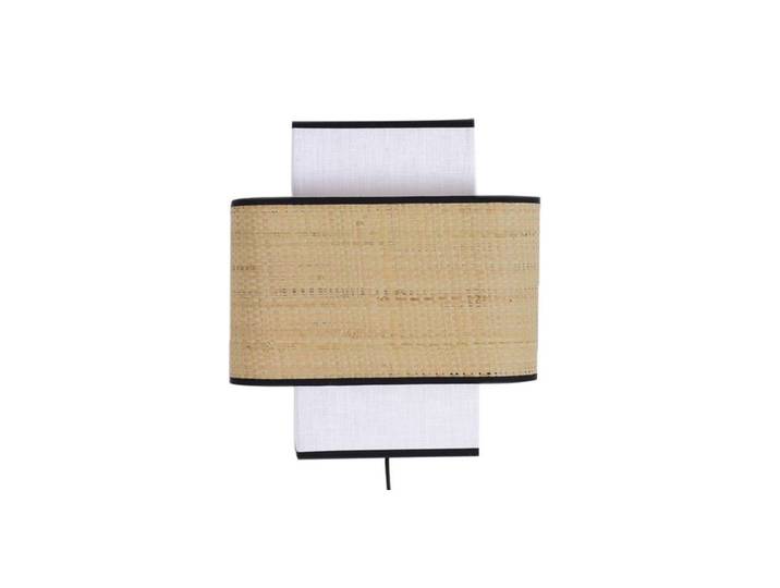 Applique murale en lin blanc et rabane naturelle H28 cm TERA