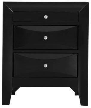 Flint Garden Modern 23-in Metal Knob 3-Drawer Wood Nightstand