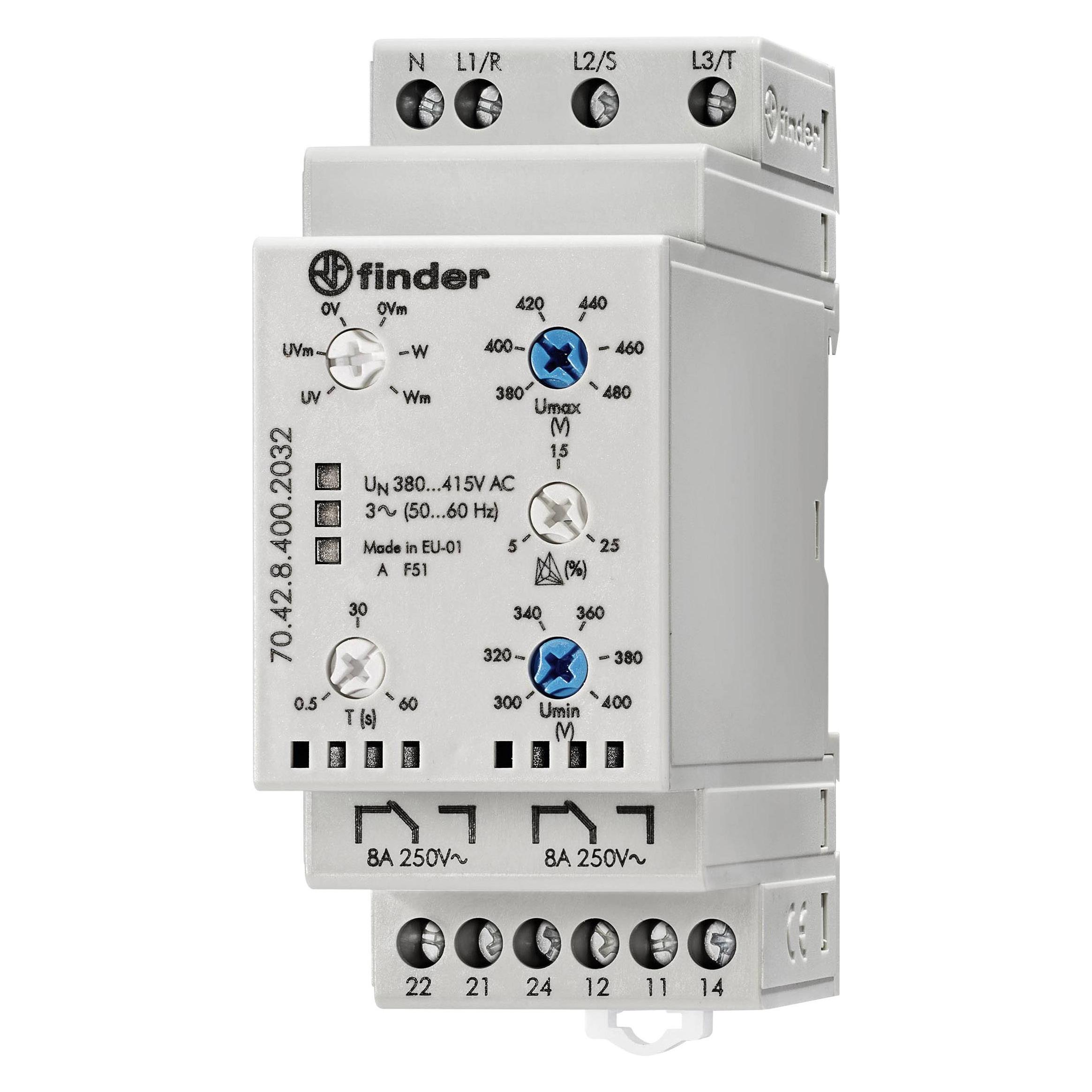 Finder Netzüberwachungsrelais 70.42.8.400.2032 70.42.8.400.2032 3-Phasen-Netzüberwachung (380 (70.42.8.400.2032)
