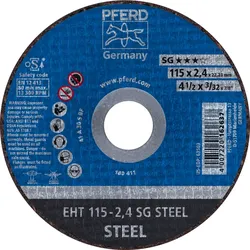 PFERD TOOLS Trennscheibe EHT gerade Leistungslinie SG STEEL für Stahl - 61340222
