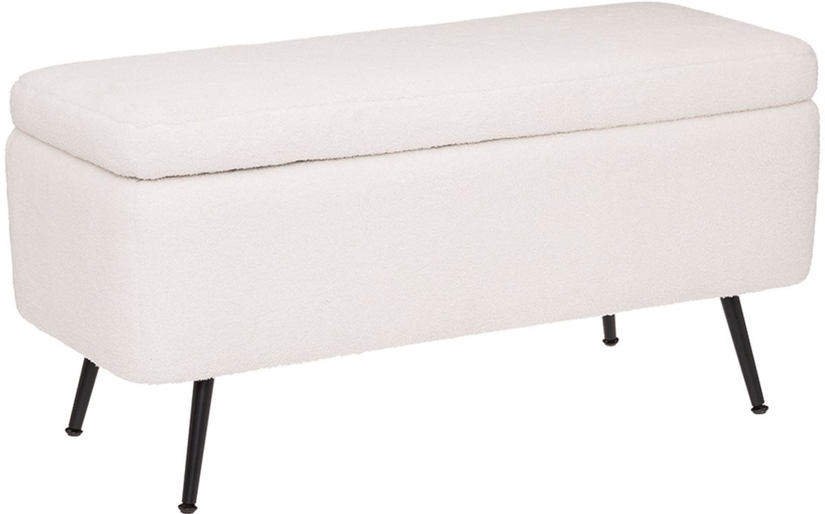 Hocker Baron Wit Teddy met stoffen bekleding