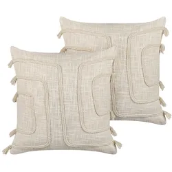 DEKOKISSEN 2er-Set Hellbeige 45/45 cm Pleione