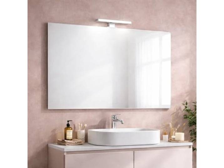 Kiamami Valentina - Miroir 100x60 avec Bordure en Fil Brillant et Lampe à LED