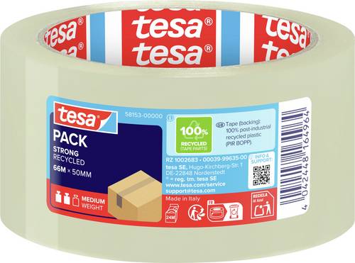 TESA ECO & STRONG 58153-00000-00 Packband tesapack Transparent (L x B) 66m x 50mm 1St.