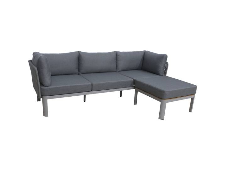 Gartenlounge Clasico grau Aluminium 4 B 207 T 68 cm - Gartenlounge - Wetterfeste Gartenmöbel & Accessoires