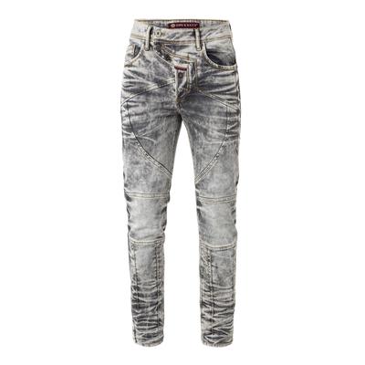 5-Pocket-Jeans CIPO & BAXX "Cipo & Baxx Jeans", Herren, Gr. W36/L34, Länge 34, grau, Obermaterial: 99% Baumwolle CO. 1% Elasthan EL., Farbverlauf, slim fit, Jeans 5-Pocket-Jeans, mit markantem Design