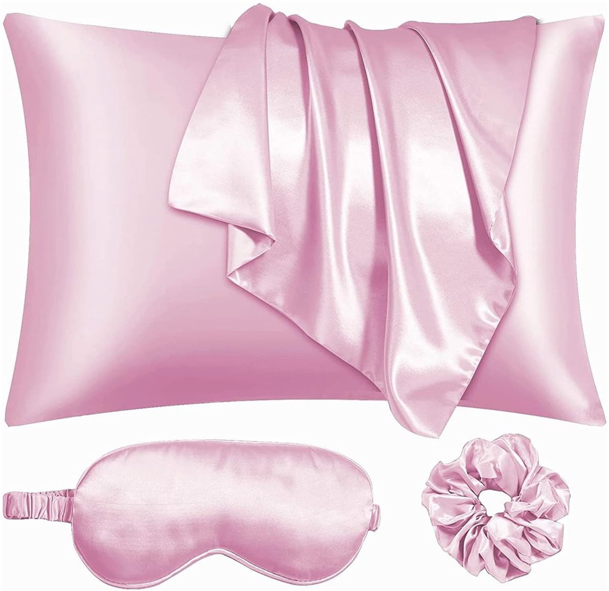 Dailygoods Luxe Satijnen Kussensloop - Roze - Set van 1