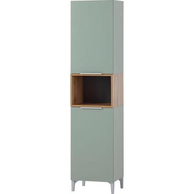 Hochschrank SCHILDMEYER "Smilla, Hochschrank, Made in Germany, B: 40,2 cm", grün (pistazie, eiche landhausfarben), B:40,2cm H:175,5cm T:31,9cm, FSC-zertifizierter Holzwerkstoff, Schränke, Hochschrank, Solide Verarbeitung - Dieses Produkt ist in...