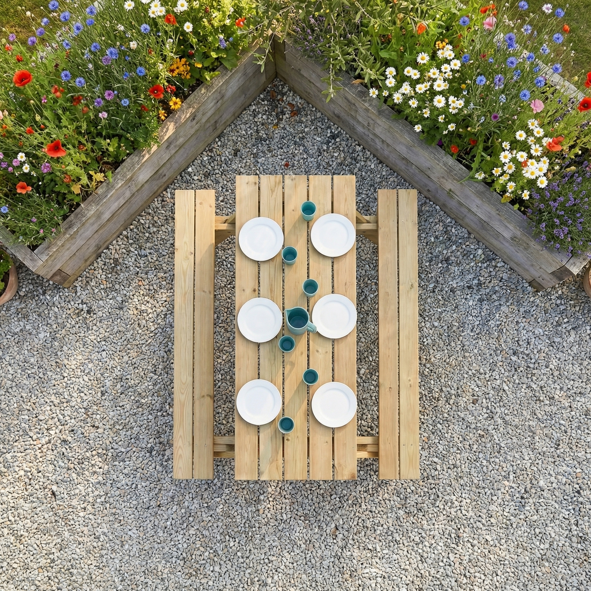 Alexander Rose Pine Wood Woburn Picnic Table - 5ft
