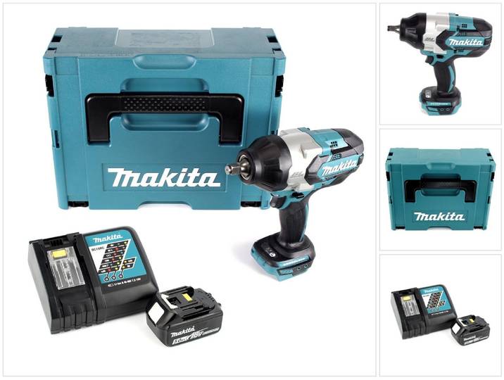 Makita DTW 1002 RT1J Clé à choc 1/2\ 18V 1000Nm Brushless + 1x batterie 5\,0Ah + chargeur + Makpac