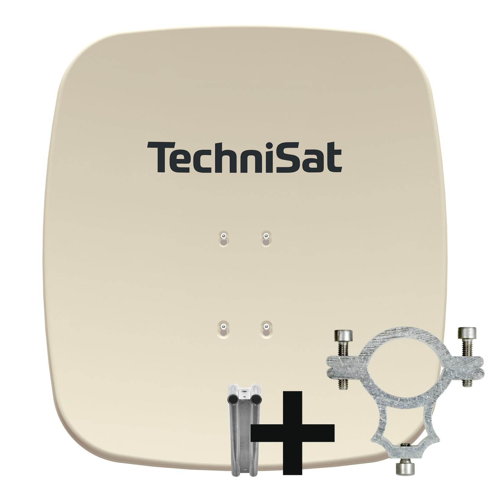 TechniSat SATMAN 65 PLUS Sat-Antenne inkl. Halteschelle und Halterung rot beige