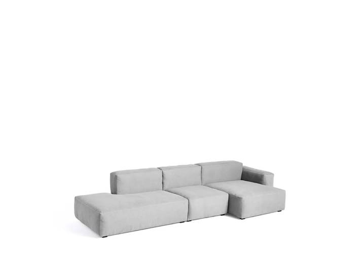 HAY Mags Soft low Modulsofa Linara 443 tweed-rechts-dunkelgraue Strickarbeit