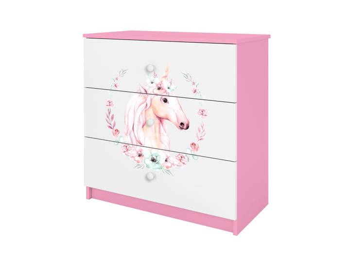 Raumhirsch Furniture Kommode Babydreams Pferd 81/81/41, Rosa, Rechteckig, 81x81x41 cm, Babymöbel & Kindermöbel, Babyzimmer, Babyregale & Kinderregale