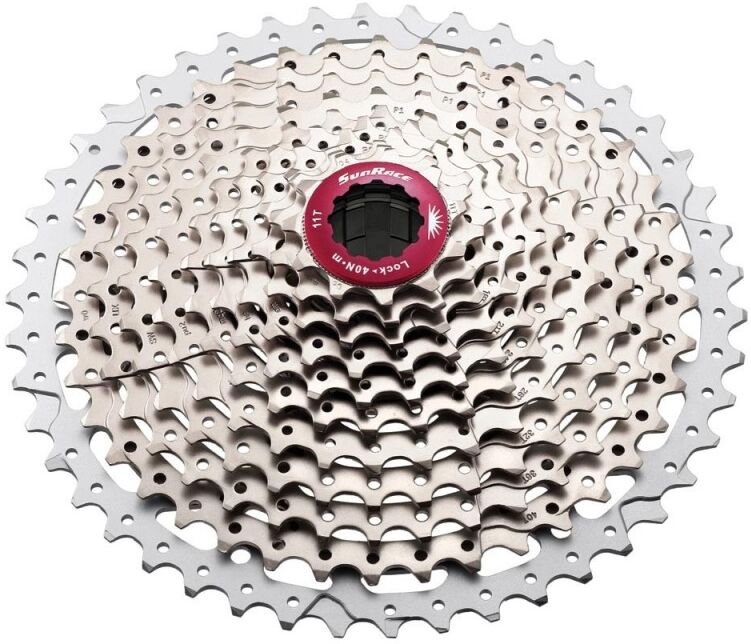 SUNRACE Cassetta pignoni MTB  CSMX8 11 velocita' Shimano Sram 11-46 silver