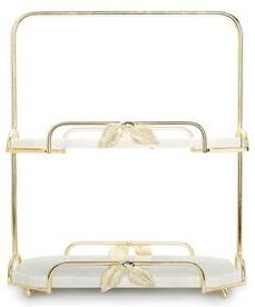 Classic Touch 2-Tier Marble and Gold Centerpiece