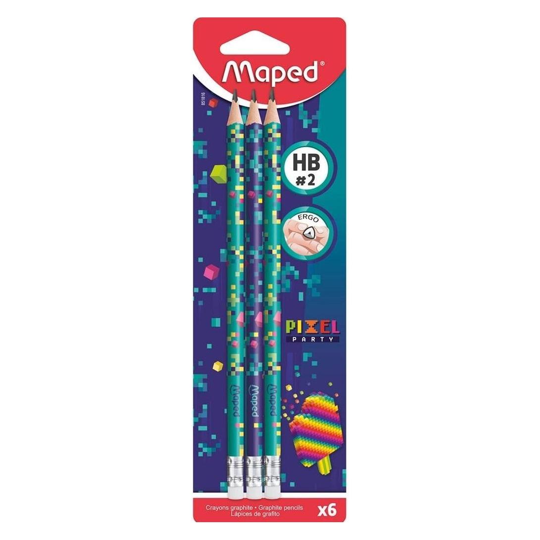 Magni Bleistift PIXEL PARTY HB Radiergummikopf 6er (HB, 6x) (851816)