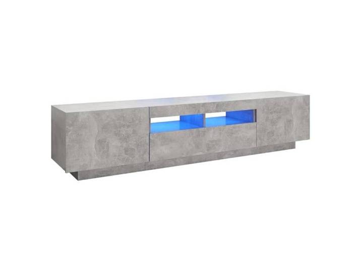 Meuble TV avec lumières LED Gris béton 180x35x40 cm
