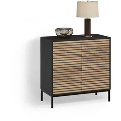 KOMMODE Aterno Goldkraft Eiche/Anthrazit mit 2 Türen