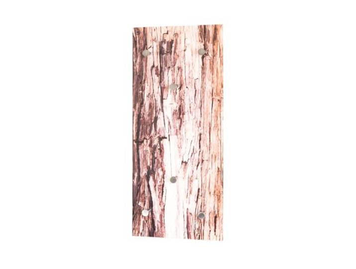 HAKU Wandgarderobe Glas, rechteckige Sicherheitsglas-Garderobenleiste, Wandgarderobenpaneel mit Baumrinde-Motiv und 6 Metallhaken in Edelstahloptik Maße: B 30 × H 70 × T 5 cm Style: Modern