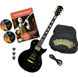 Rocktile Pro L-200BK Deluxe E-Gitarre Black Set