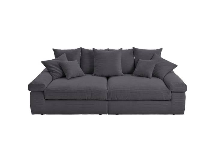 Carryhome Bigsofa, Dunkelgrau, Kunststoff, 4-Sitzer, 260x90x140 cm, Stoffauswahl, Rücken echt, Wohnzimmer, Sofas & Couches, Sofas, Bigsofas