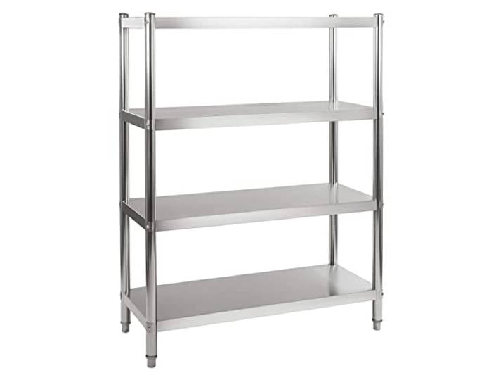 Royal Catering Edelstahlregal 120 cm Metallregal 4 Ablagen Küchenregal Lastenregal Lagerregal RCER-120