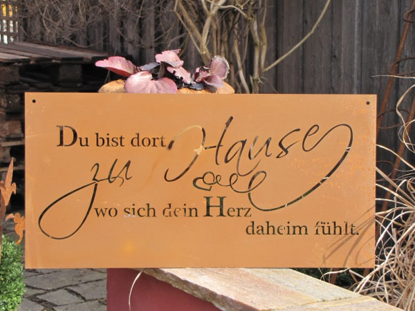 Ferrum Art Design Edelrost Gedichtentafel Heimat