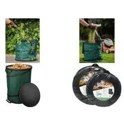 Bradas, Komposter + Gartensack, Gartensack POP UP HARD, 90 Liter, dunkelgrün aus wasserdichtem, UV-beständigem Material, stabile (90 l)