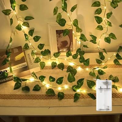 Uplift Picks Green Leaf LED String Lights Create Warm Wedding Holiday Garden Ambience battery Green Leaf 2 M 20 Led