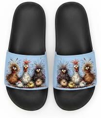LightInthebox Women's Funny Chicken Print Slide Sandals – Comfortable Casual Slides for Summer Beachwear