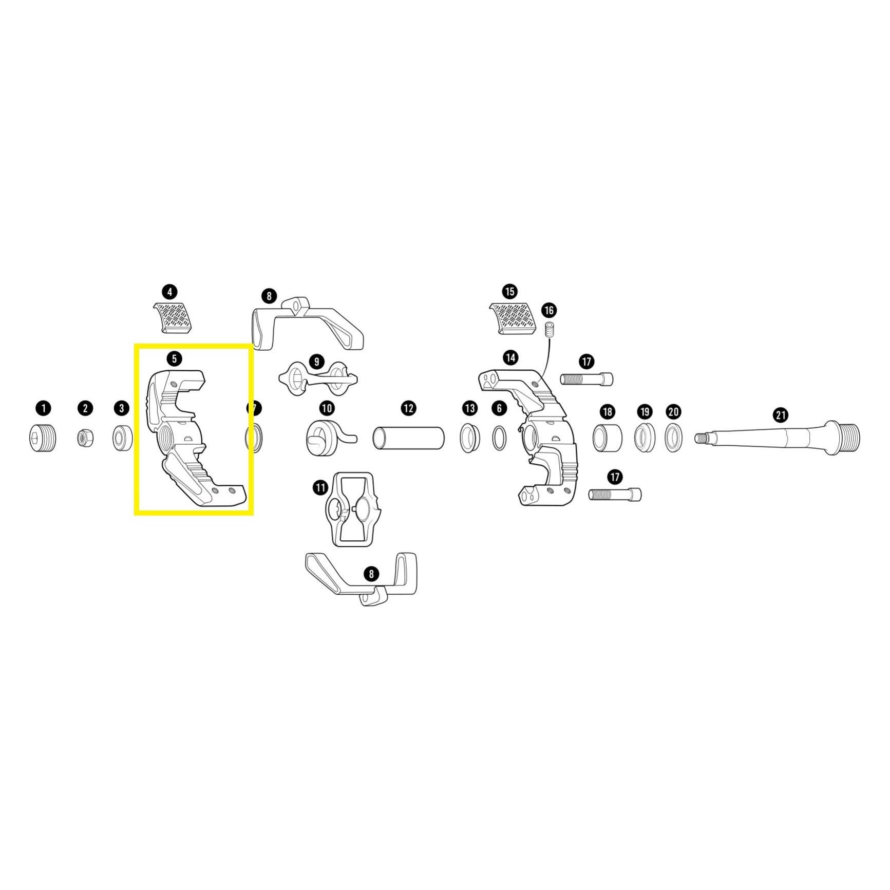 Crankbrothers Pedal Body Pedalkörper, Mallet, Level 11, aussen, rechts (40084066)