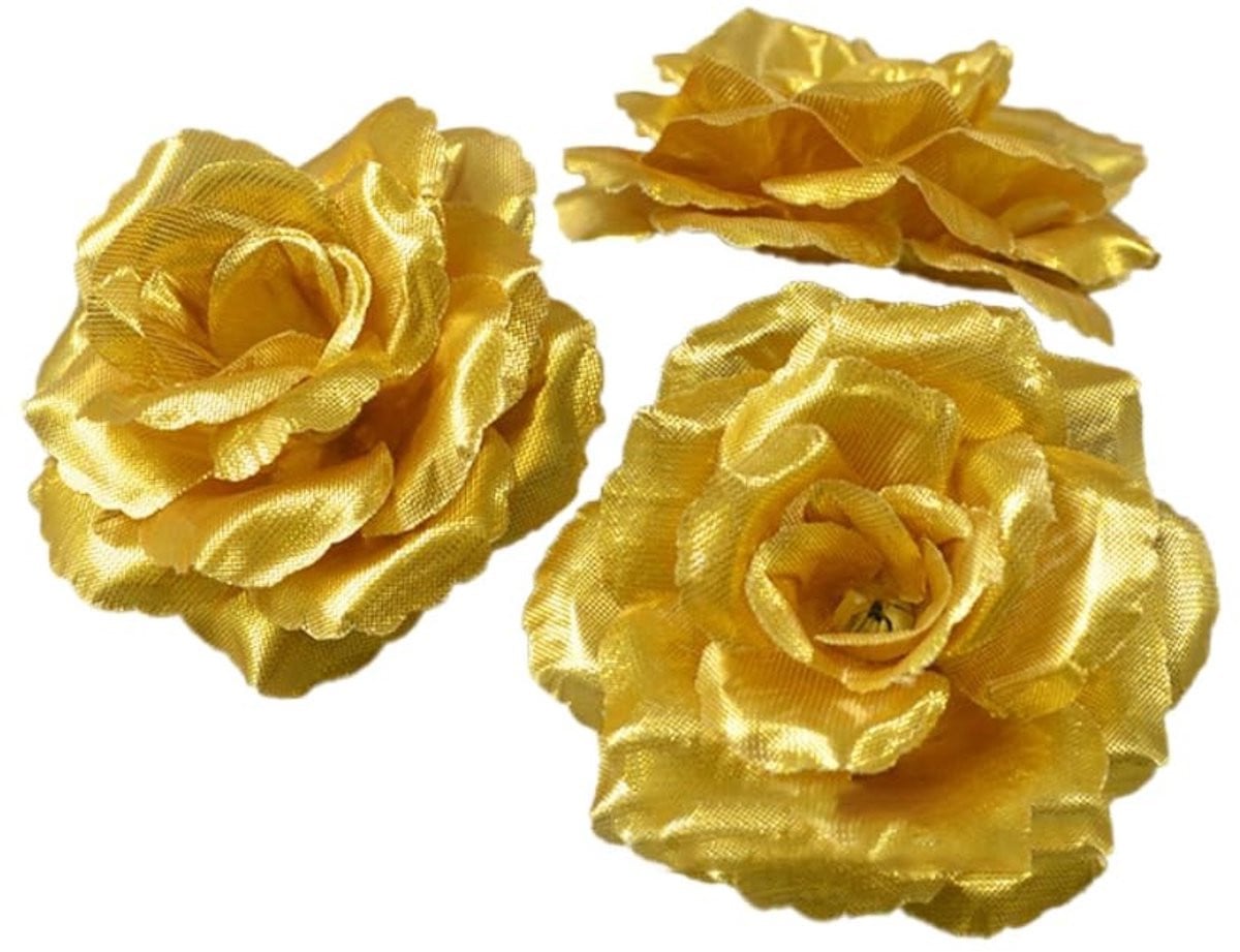 Allecto Kunstmatige Rozenhoofden Goud voor Decoratie en Bruiloften