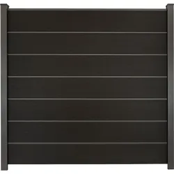 GroJa Solid Grande Premium Steckzaun Sichtschutzzaun Schwarz co-extrudiert Sichtschutz Steckzaun Lamellenzaun