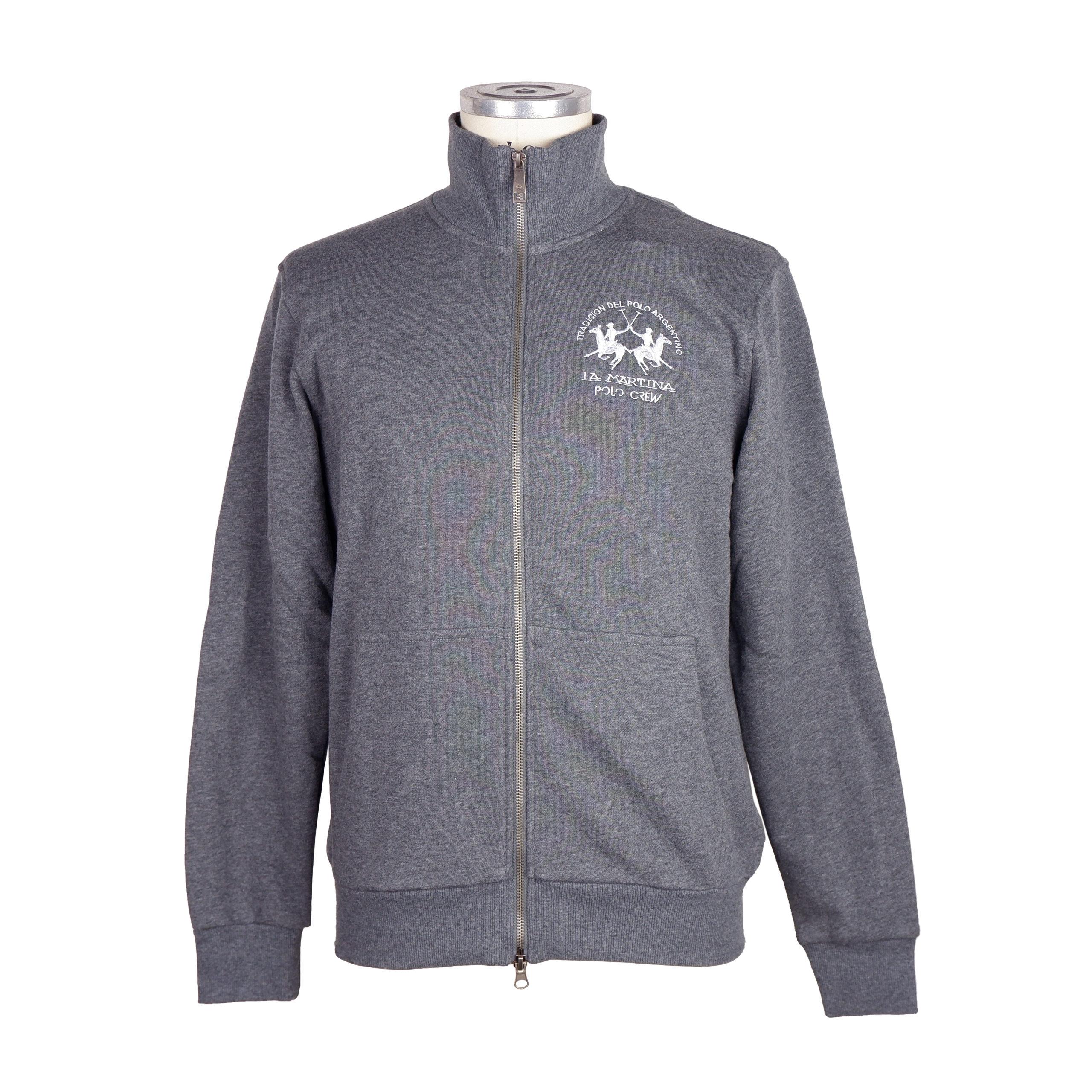 La Martina Herren Grauer Baumwollpullover